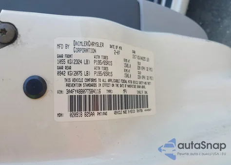 2007 Chrysler Pt Cruiser from USA, damaged, VIN 3A4FY48B07T584116